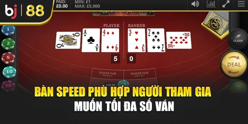 Bàn Speed phù hợp người tham gia muốn tối đa số ván