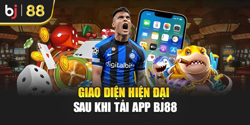 Giao diện hiện đại sau khi tải app BJ88